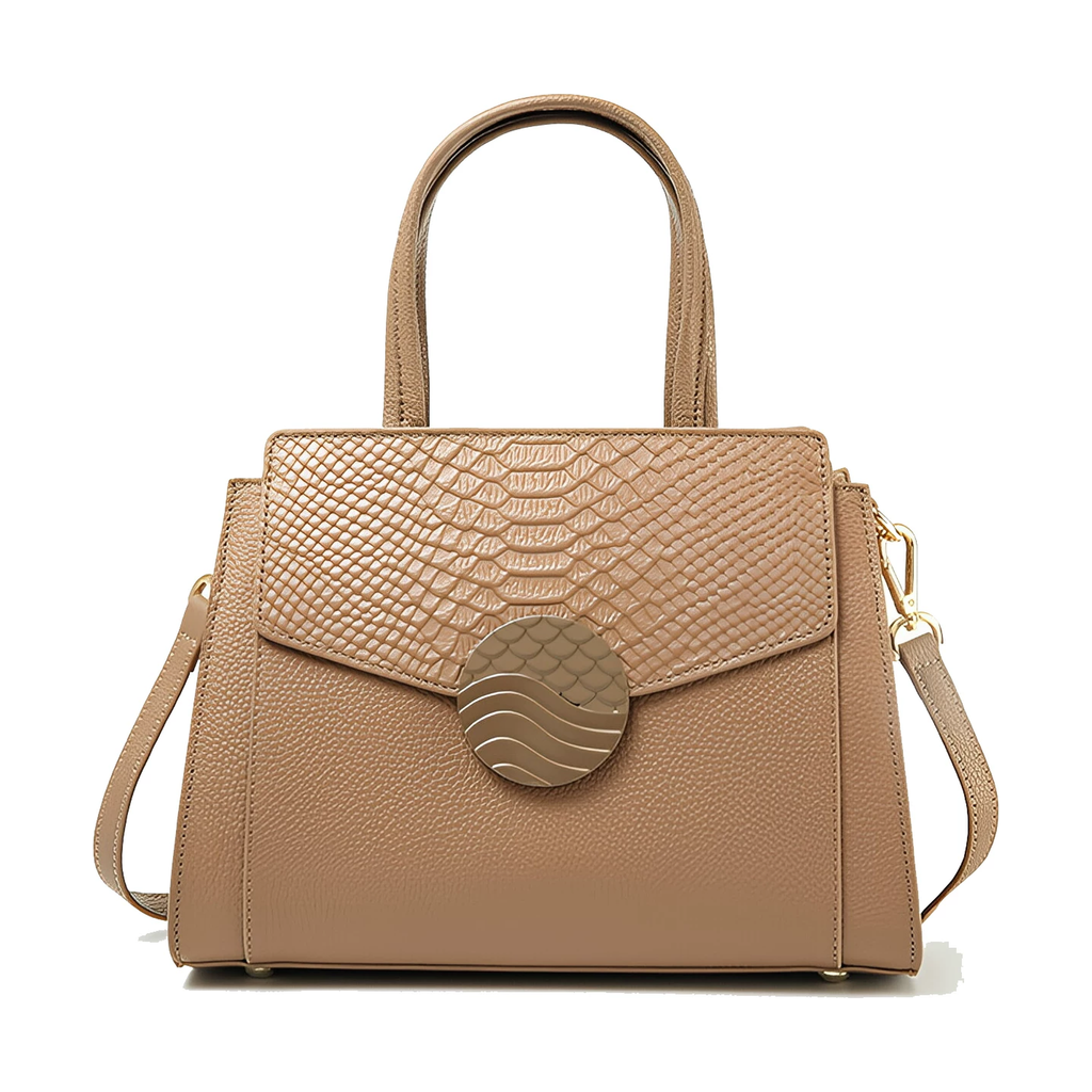 MARGOT CROCODILE-EMBOSSED LEATHER SATCHEL
