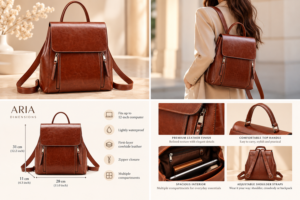 ARIA PREMIUM LEATHER BACKPACK