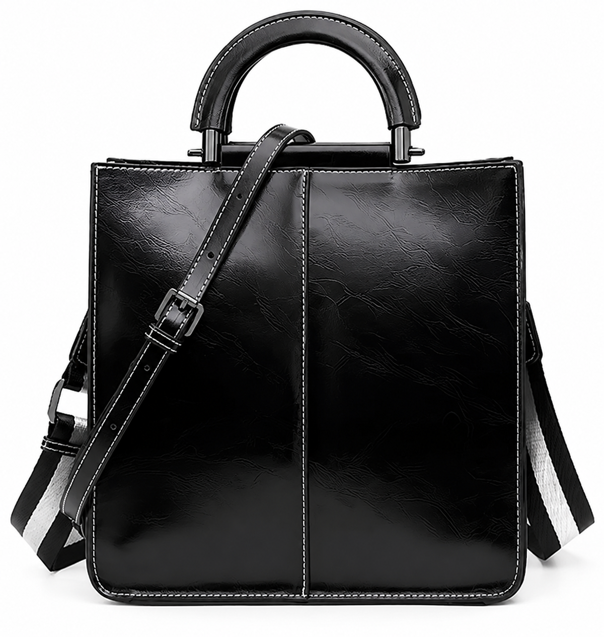 ELARA OIL WAX LEATHER TOTE BAG