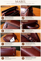MABEL SPLIT COWHIDE LEATHER SHOULDER BAG