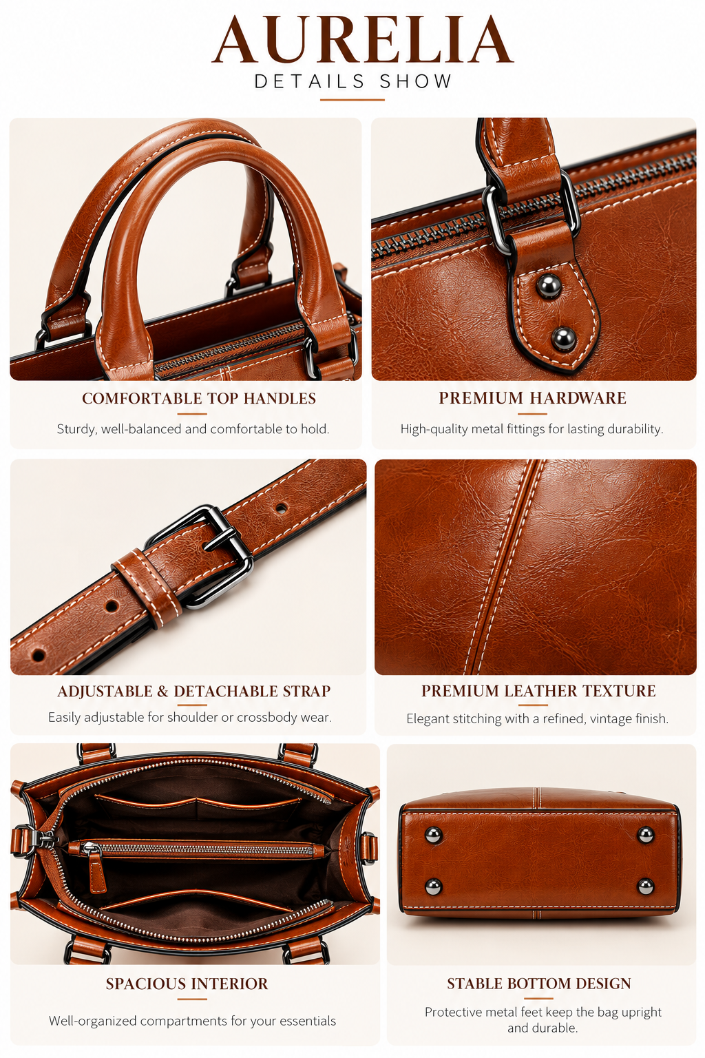 AURELIA PREMIUM LEATHER TOTE BAG