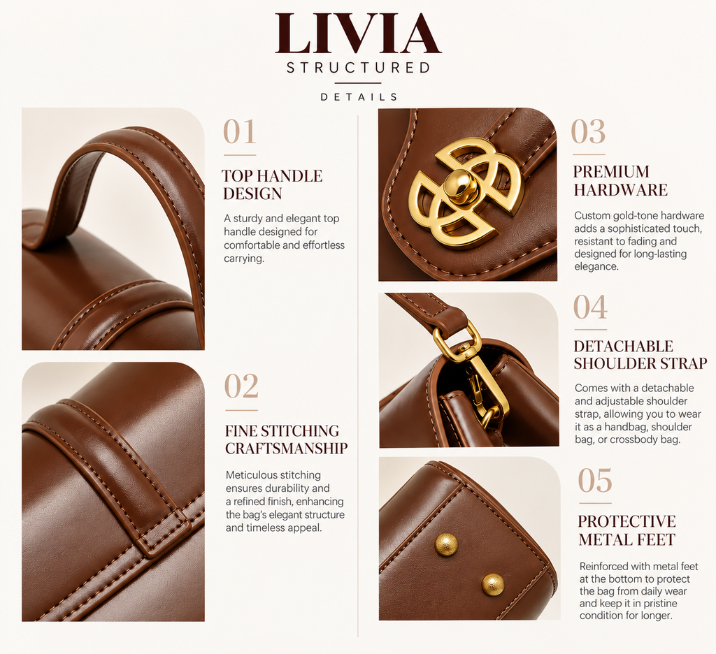LIVIA STRUCTURED LEATHER CROSSBODY BAG