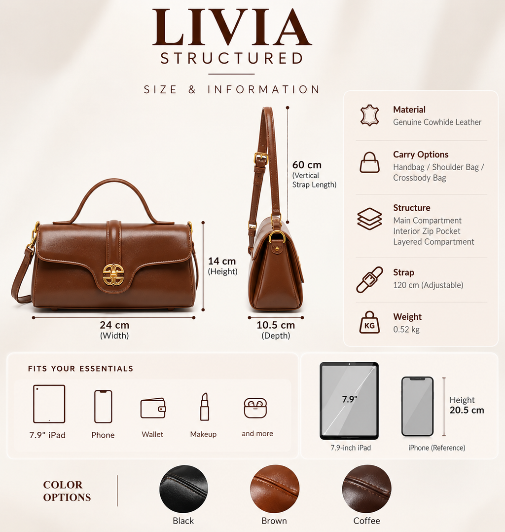 LIVIA STRUCTURED LEATHER CROSSBODY BAG