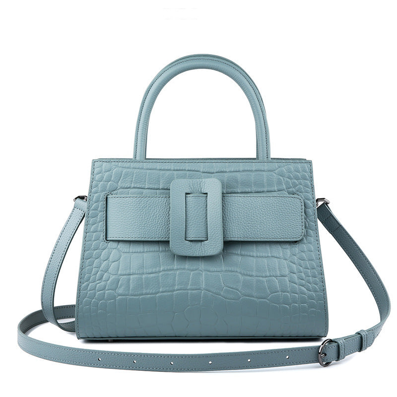 SAVANNAH GENUINE COWHIDE LEATHER TOTE BAG