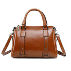 CELIA PREMIUM COWHIDE LEATHER BOSTON BAG