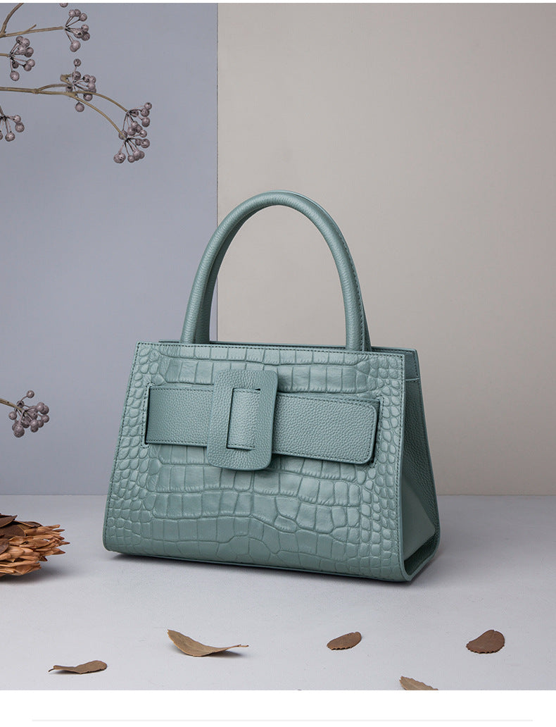 SAVANNAH GENUINE COWHIDE LEATHER TOTE BAG