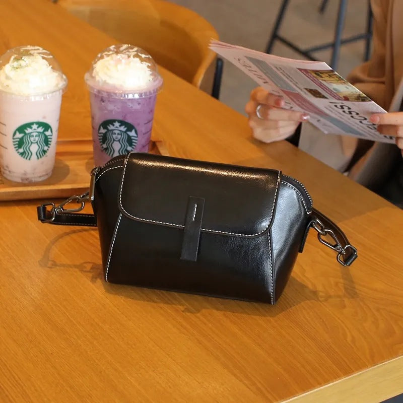 AMELIA LEATHER SHELL SHOULDER BAG