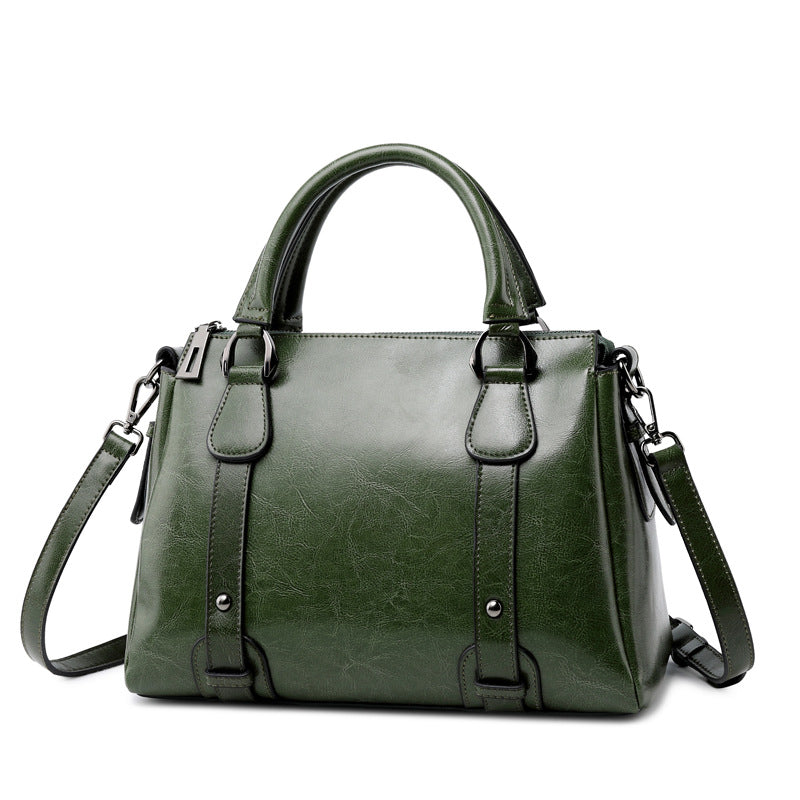 CELIA PREMIUM COWHIDE LEATHER BOSTON BAG