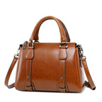 CELIA PREMIUM COWHIDE LEATHER BOSTON BAG