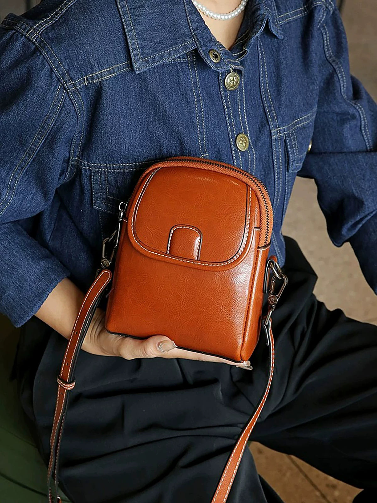 MIRA LEATHER MINI CROSSBODY BAG