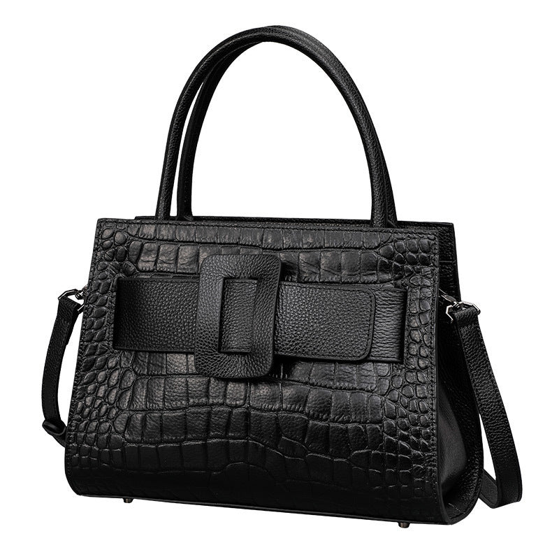 SAVANNAH GENUINE COWHIDE LEATHER TOTE BAG