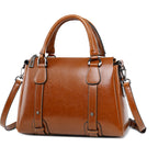 CELIA PREMIUM COWHIDE LEATHER BOSTON BAG
