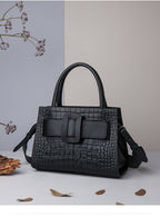 SAVANNAH GENUINE COWHIDE LEATHER TOTE BAG