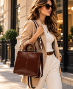 ELARA OIL WAX LEATHER TOTE BAG