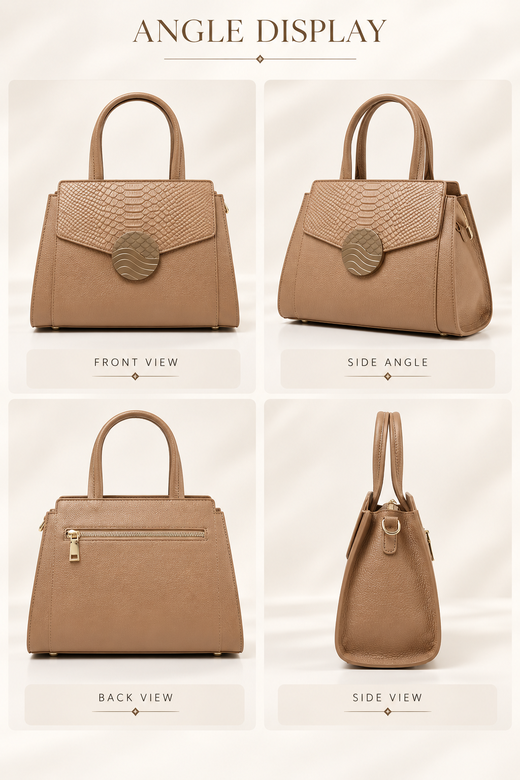 MARGOT CROCODILE-EMBOSSED LEATHER SATCHEL