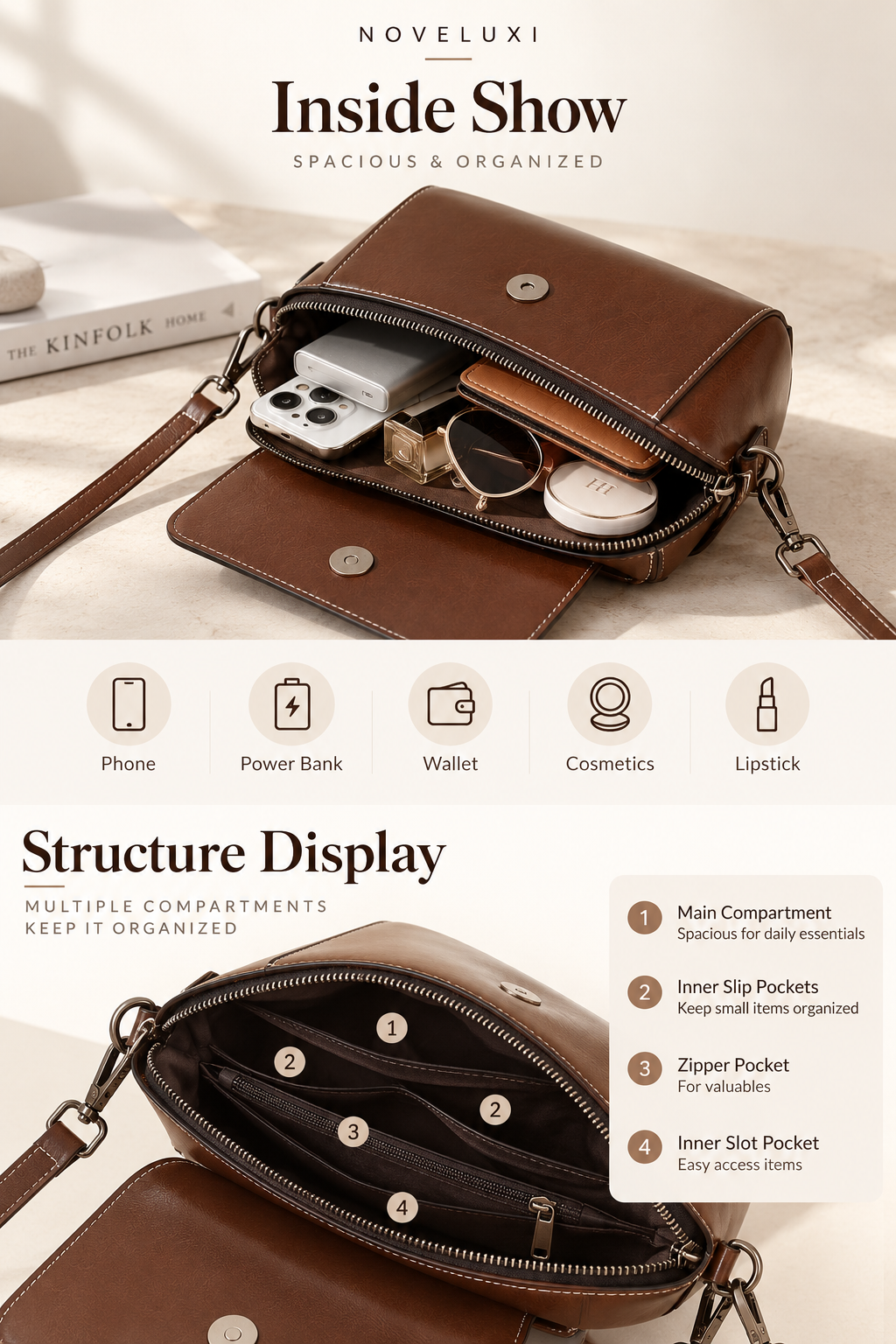 AMELIA LEATHER SHELL SHOULDER BAG