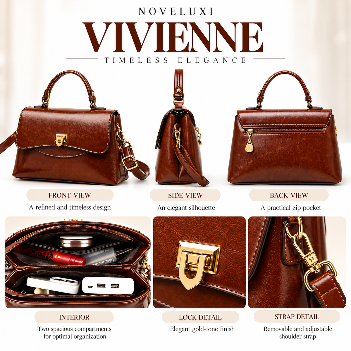 VIVIENNE CLASSIC LEATHER HANDBAG