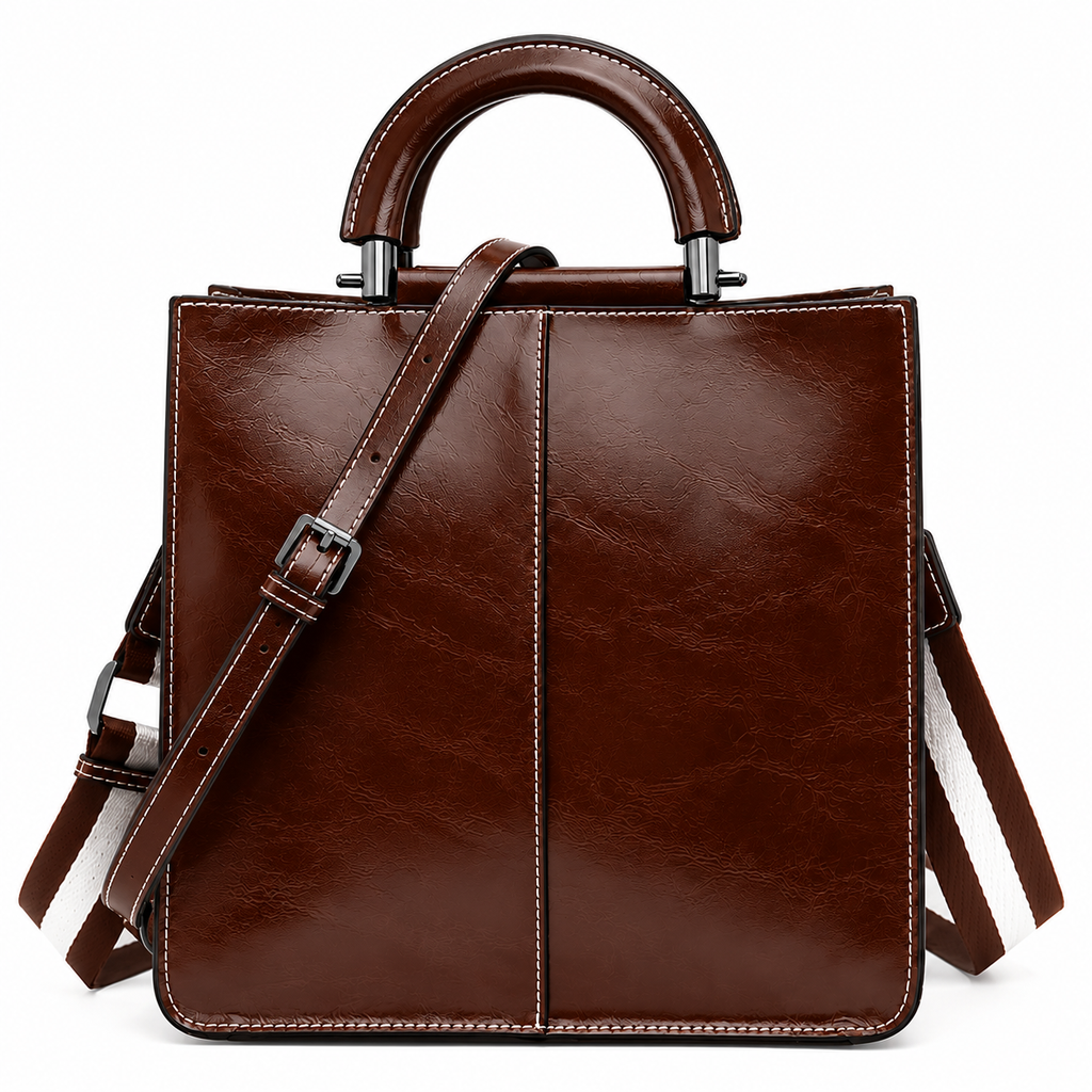 ELARA OIL WAX LEATHER TOTE BAG