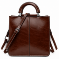 ELARA OIL WAX LEATHER TOTE BAG