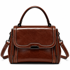 MABEL SPLIT COWHIDE LEATHER SHOULDER BAG