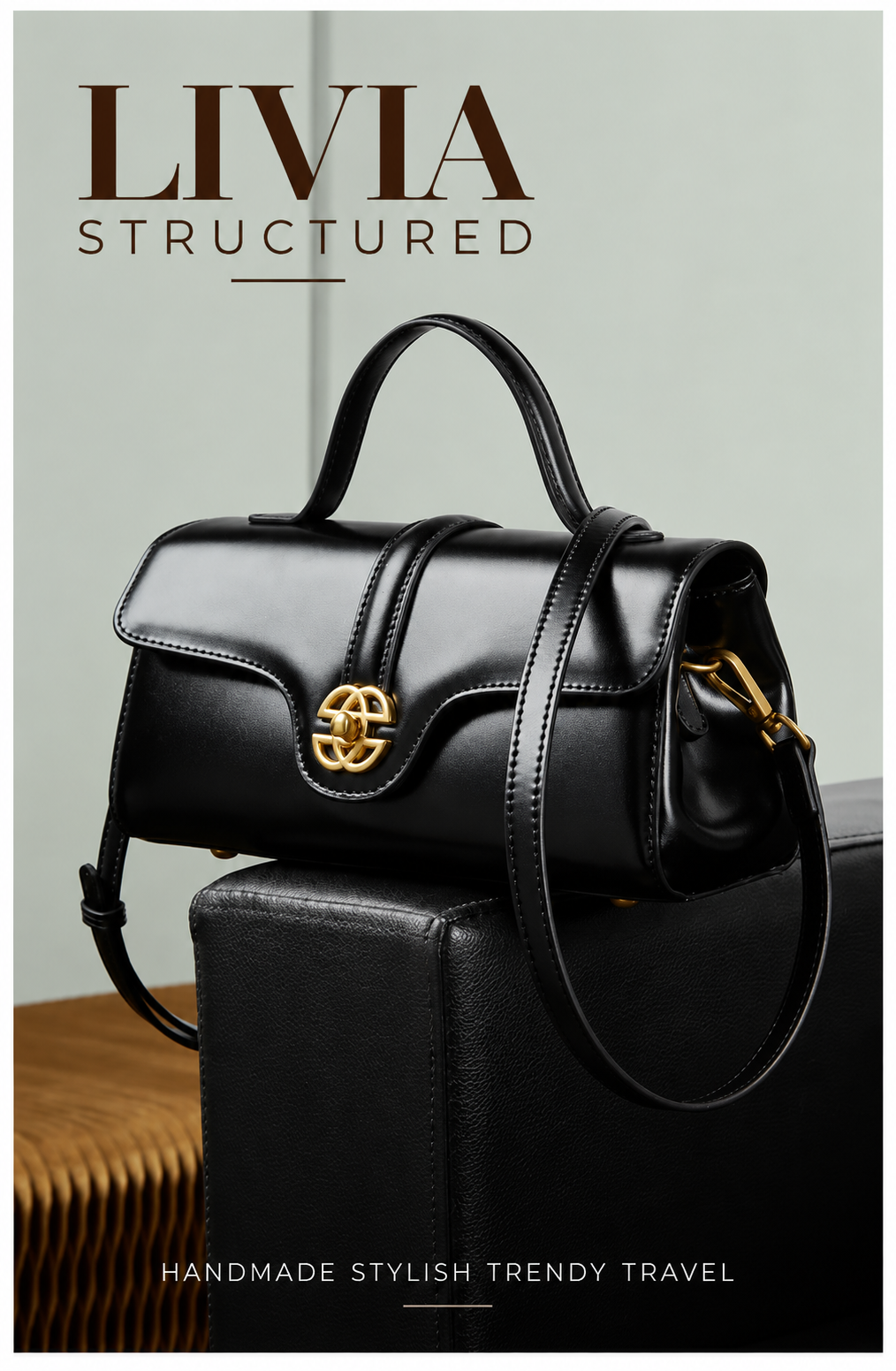 LIVIA STRUCTURED LEATHER CROSSBODY BAG