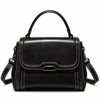 MABEL SPLIT COWHIDE LEATHER SHOULDER BAG