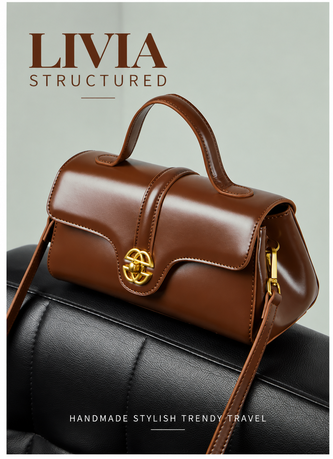 LIVIA STRUCTURED LEATHER CROSSBODY BAG
