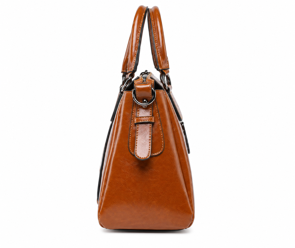 CELIA PREMIUM COWHIDE LEATHER BOSTON BAG